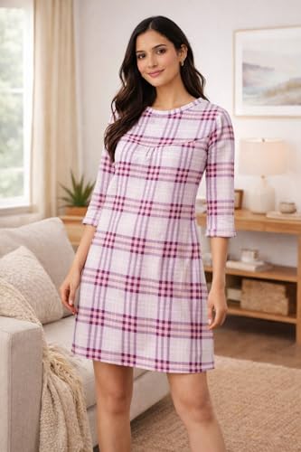 Image of CAMEY Women's Printed Nightgown, Long Sleeves, Nighty