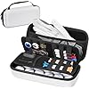 YOREPEK Golf Glove Case with Removable Glove Shaper, Golf Gifts for Men with 2 Dividers, Protective Hard Shell Golfing Organizer Fits Balls, Tees, Markers, Divot Tool, Accessories, Black