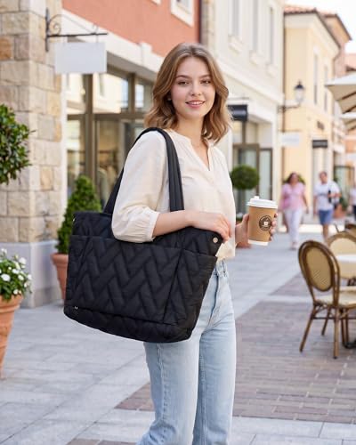 Bolso tote acolchado para mujer Peacocktion, ligero, para laptop, trabajo, escuela, profesora, enfermera, viaje y gimnasio miniatura 2