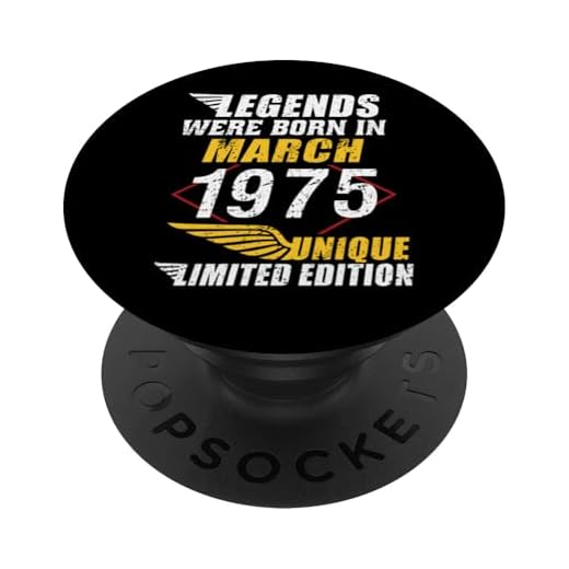 Cumpleaños Marzo 1975 Edición Limitada Regalo March 1975 PopSockets PopGrip Intercambiable