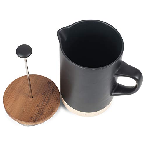 Demdaco Made With Love Matte Black 32 Ounce Ceramic Stoneware Coffee French Press #TOP5