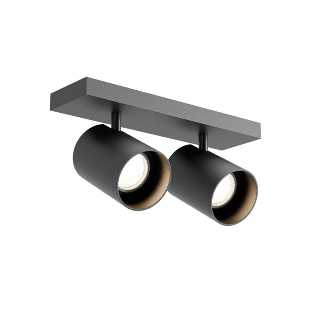 Plafonnier orientable à 2 spots design moderne noir mat pour chambre et entrée - 3