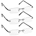 Reading Glasses _ 3 Pack Silver Always Have a stylish Look, Crystal Clear Vision and Sure-Flex Comfort Spring Arms & Dura-Tight Screws _ 100% Guarantee +2.50