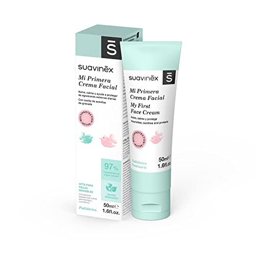 SUAVINEX Crema Facial para Bebés, Apta para Recién Nacidos, Aroma Granada, Color Transparente, 50 ml (Paquete de 1)