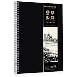 A3 Sketch Books, 200GSM Thick Paper Hardcover Spiral Bound Sketchbook, 40 Sheets/80 Pages Hardback Sketch Pad for Drawing and Sketching Artist Sketchbook