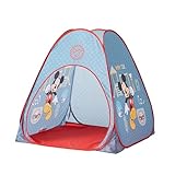 Disney Mickey Mouse 3 Piece Slumber Set with Kids Indoor Outdoor UPF 30+ Pop Up Play Tent with Pillow and Flashlight