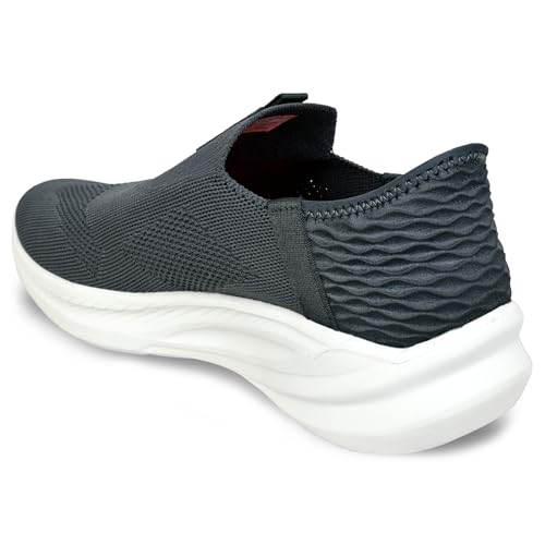 Image of Men's Mesh Slip On Walking Shoes Breathable Lightweight Non-Slip EVA Sole Grey Black