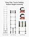 VEVOR 12.5ft Telescoping Ladder, Aluminum Lightweight Multi-Purpose Collapsible Extension, One-Touch Retraction Ladder, Heavy Duty 330LBS Max Capacity with Non-Slip Feet, for Home, Outdoor Work, Loft