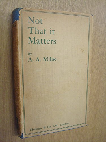 Not that it Matters B0016OJ4CO Book Cover