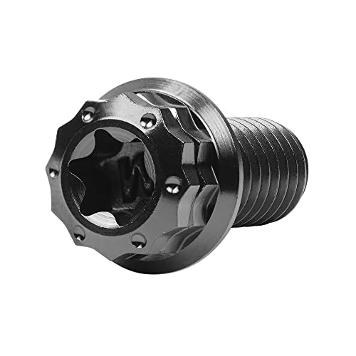Image of Titanium Flange 12 Point Head M8 x15 20 25 30 35 40 45 50 55 60 65mm Screw Bolt Pack of 4 (M8x15mm, Black)