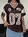 SOLY HUX Women's Y2k Leopard Number Graphic Oversized Tops Football Jersey Shirts Streetwear Brown Graphic Small
