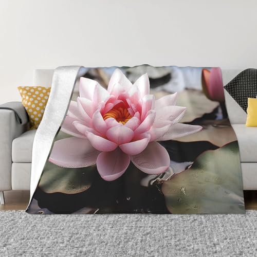 Couverture de lit fleur de lotus pour cocooning sur le canapé
