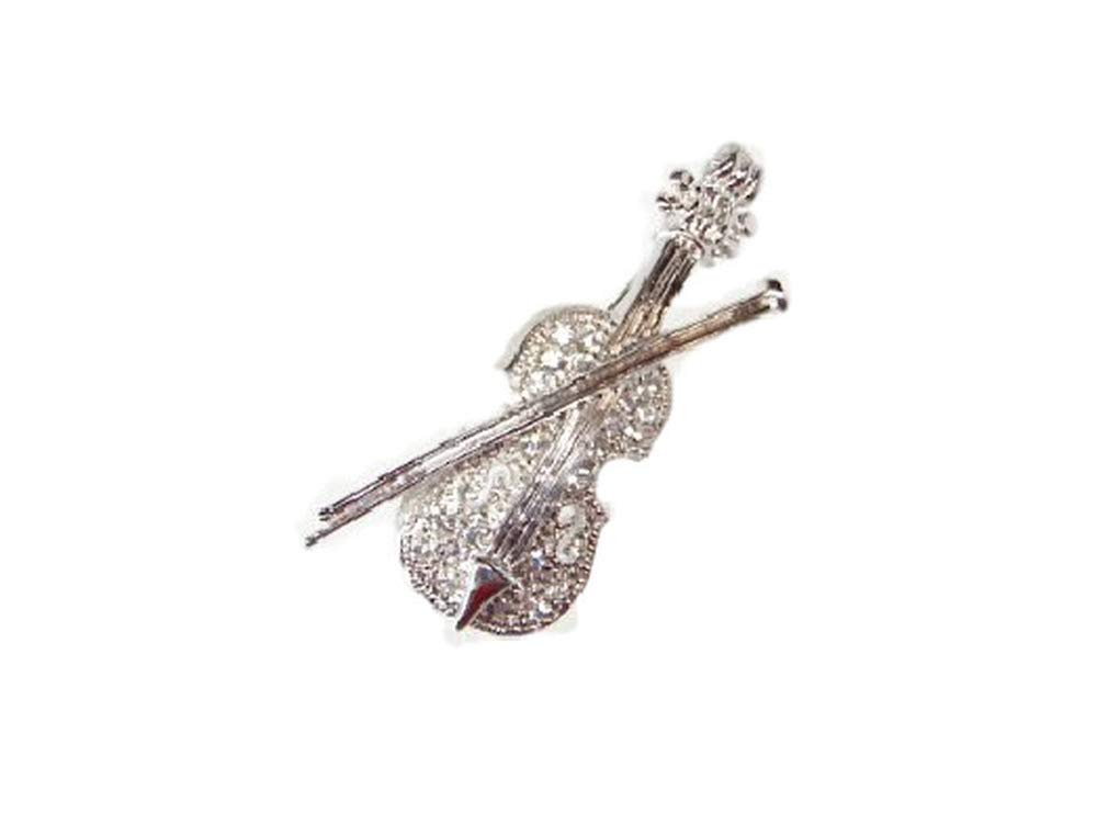 SWAROVSKI バイオリン ラインストーン 楽器 ブローチ F252068 SWAROVSKI バイオリン ラインストーン 楽器 ブローチ F252068