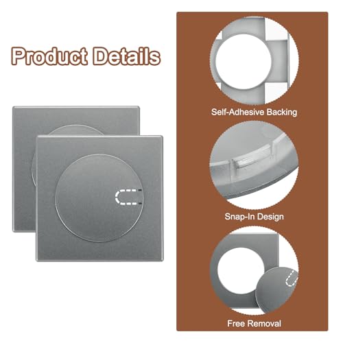 Cubiertas de tubería de 51 mm para cables de pared con tapón rectangular desmontable uxcell 5