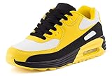  Fusskleidung Unisex Damen Herren Sportschuhe Übergrößen Laufschuhe Turnschuhe Neon Sneaker Schuhe Weiß Gelb Schwarz Schwarz EU 36