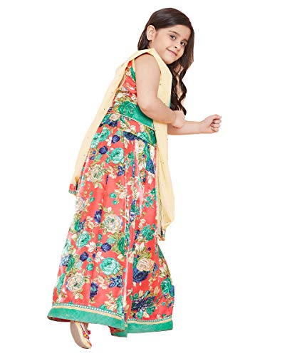 Image of TINY TOON Light Green Color Lehenga, Choli and Dupatta Set For Girl