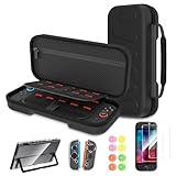 Switch2 収納ケース【2025年金賞革新版】スイッチ2 収納ケース*1+保護カバー*1+ガラスフィルム*2+スティックキャップ*8 全面保護 防水防塵 耐衝撃 傷防止 大容量 ゲームカード24枚 スイッチ2 収納バッグ 持ち運び便利 switch 2 モデル 2025対応