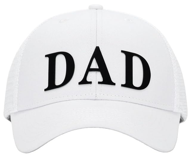 Image of Father's Day 3D DAD PVC Patch Hats, Dad Birthday or Festival Trucker Hat, Fits OSFM&XXL Head, Gifts for Husband Daddy Grandpa
