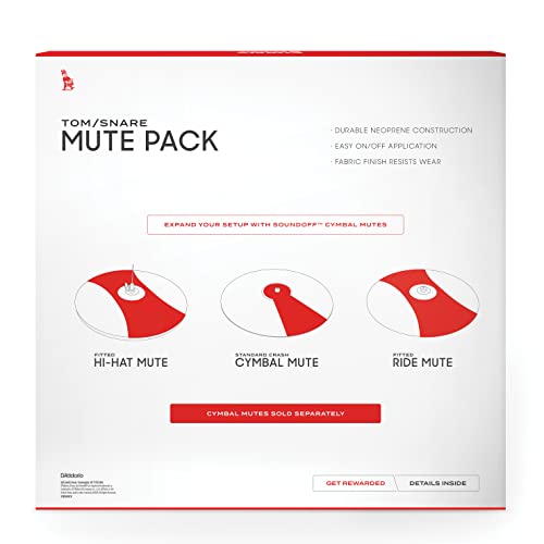 Soundoff By Evans Drum Mute Pak (4Pc) – Provides 95% Volume Reduction Without Drastically Altering Drums’ Feel – Quietly Practice Directly On Drum Sets – For Standard-Sized Kits 12, 13, 14 (Snare), 16 #TOP2
