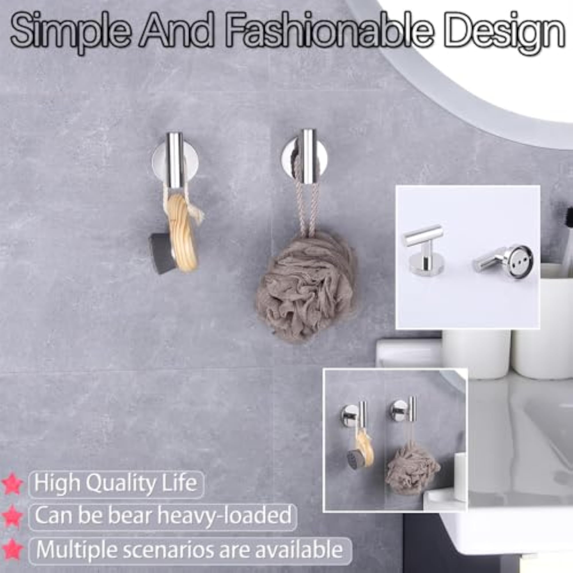 SUS 304 Stainless Steel Bath Towel Hook for Kitchen and Bathroom
