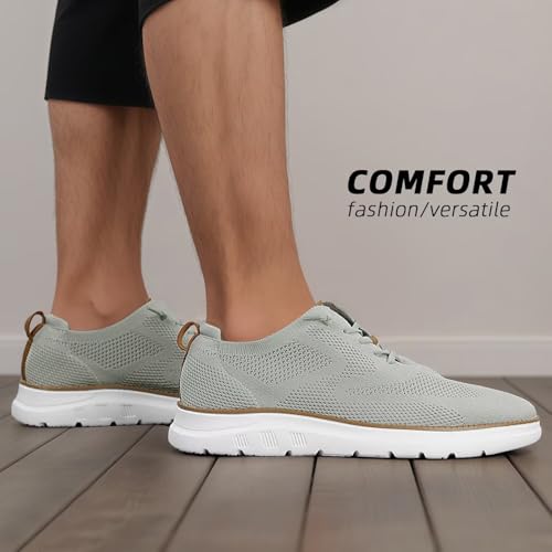 Image of Mens Casual Dress Shoes Fashion Mesh Oxfords Business Walking Work Sneakers Comfortable Lightweight Soft Sole
