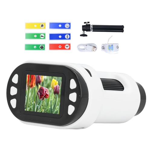 Microscope 1000X portable à écran couleur et trépied stable blanc