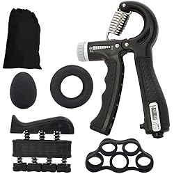 ZITFRI Fortalecedores de Mano 5-60KG Ajustable Fortalecedor de Agarre 5PCS Kit Entrenamiento Dedos Antebrazo Muñeca Ejercitadores de Manos y Estirador de Dedos, Pelota Antiestres, Apretón de Manos 4 ZITFRI Fortalecedores de Mano 5-60KG Ajustable Fortalecedor de Agarre 5PCS Kit Entrenamiento Dedos Antebrazo Muñeca Ejercitadores de Manos y Estirador de Dedos, Pelota Antiestres, Apretón de Manos