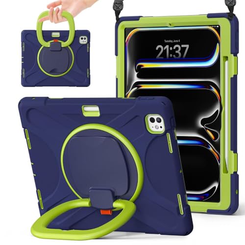 Étui iPad Air 11 M2 M3 M4 JZ vert menthe antichoc avec support poignée bandoulière