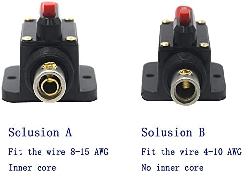 Miniatura 6 de ZOOKOTO 12V-24V DC 125A Interruptor de circuito en línea de audio de coche Reset portafusibles inversor para sistema de interruptor estéreo