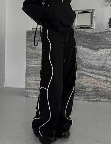FCOOLYEET Baggy Pants Y2k Men Goth Hip Hop Pants Aesthetic Track Pants Harajuku Parachute Pants for Men2