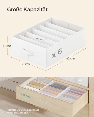 SONGMICS Kleiderschrank-Organizer 6er Set, 6 Fächer, faltbar – Ansicht 5