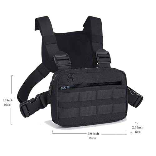 Muserise Outdoor Water Resistant Chest Bag For Men,Tactical Edc Chest Pack With Built-In Phone Holder thumb #2