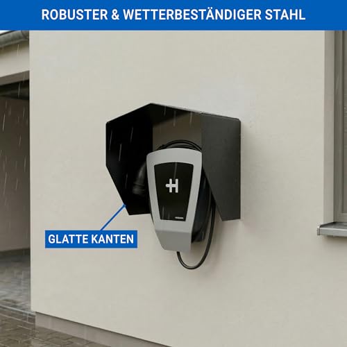 EVify Wallbox Wetterschutz aus rostfreiem Stahl • Schutzdach Wallbox Abdeckung • Wetterschutzdach Regenschutz Überdachung für EV Ladestation