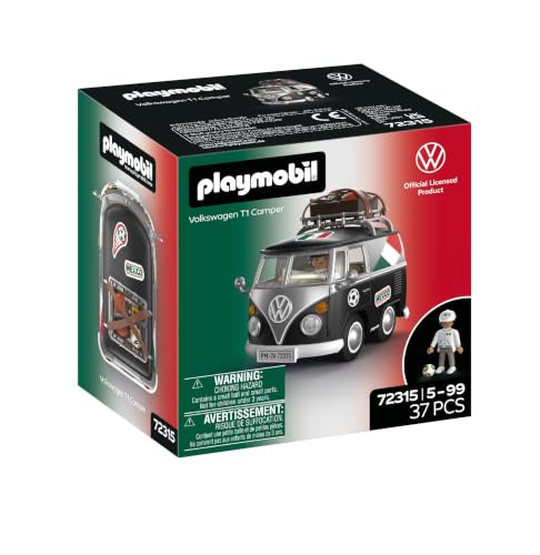 PLAYMOBIL | Volkswagen | Volkswagen T1 Camper MEX Edition | Retro‑Camper mit Sportausrüstung, Dachgepäckträger & Stickerbogen | Für Kinder ab 4 Jahren | 72315