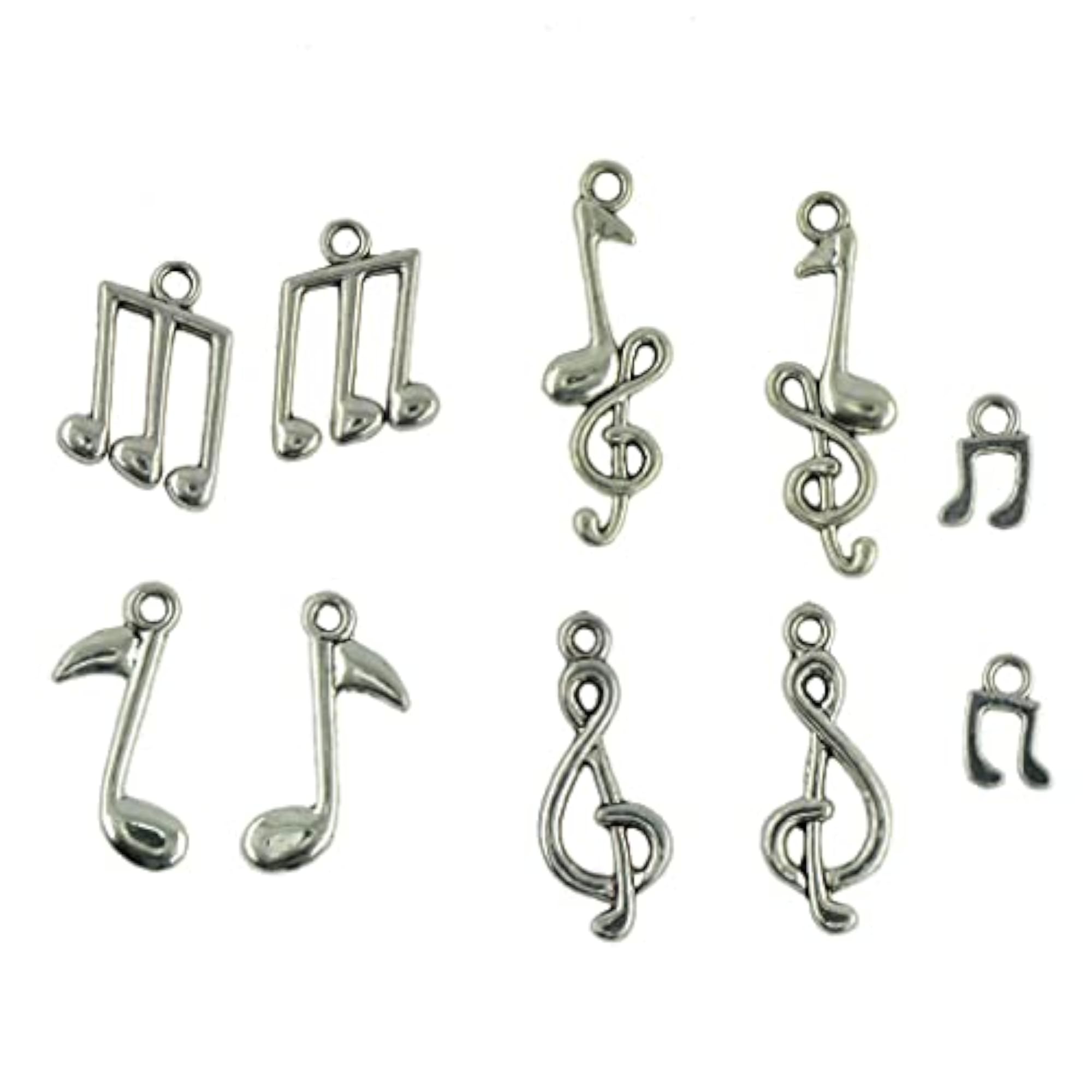 40 Pieces Tibetan Silver Mixed Music Note Charms Pendants