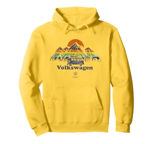 Volkswagen Campervan Colour Stripe Mountains Pullover Hoodie