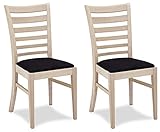 Ibbe Design Juego de 2 Negro Sillas de Comedor Sillas de Cocina con Reposabrazos Jannie en Madera y Tela Sillas para la Cocina Comedor Sala de Estar, 54x45x94 cm