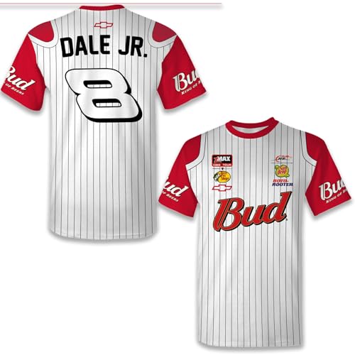 Dale Earnhardt Jr. Bud Pinstripes Uniform Tee (US, Alpha, Medium, Regular, Regular) White
