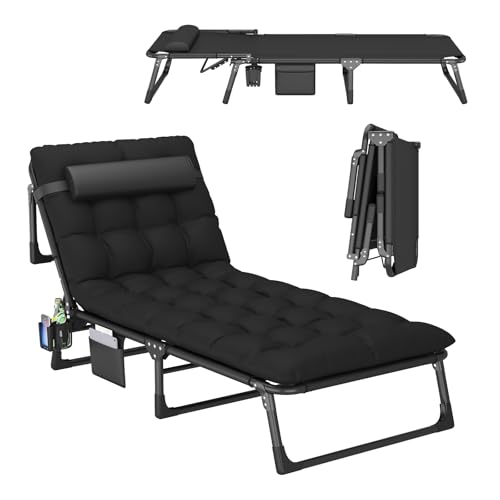 nohlerlife Lit de Camping Pliable Robuste, Capacité 200kg, Chaise Longue