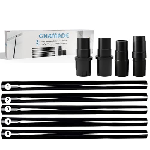 5Pack 1.25 Inch Vacuum Extension Wands plus 1-3/8'' to 1-1/4'' Vacuum Hose Adapter - 1.25 Inch Shop...