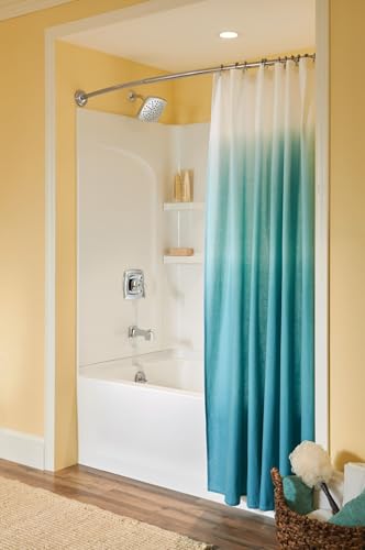 Image of Moen Conway Chrome Posi-Temp Shower Trim Set Featuring Square Showerhead, Lever Handle, and Tub Spout, Valve Included, 82922