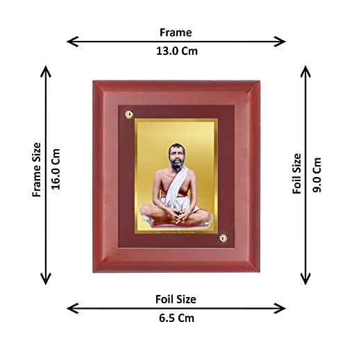 Image of DIVINITI Intima Pure 24K Gold Plated Ram Krishna Religious Frame - Luxury Home, Office & Mandir Decor | Premium Gold Foil Artwork in MDF Frame | Table Top Display (16 X 13.5 CM)