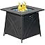 BALI OUTDOORS Gas Fire Pit Table, 28 inch 50,000 BTU Square Outdoor Propane Fire Pit Table with Lid and Blue Fire Glass
