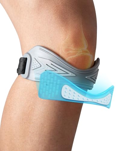 CURECARE Patellasehnenbandage für Damen, Rutschfeste Patella Kniebandage mit 3D-Polster, Patella Band für Laufen, Wandern und Squats zur Unterstützung bei Gelenkbeschwerden (Grey)