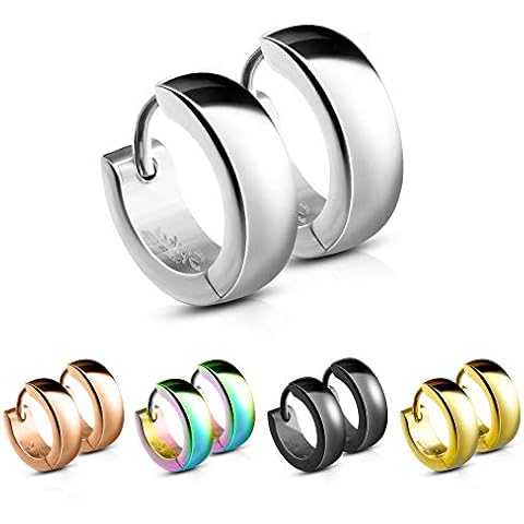 Treuheld® Square hoop earrings made of stainless steel, 5 colours [03.] - Silver Cover