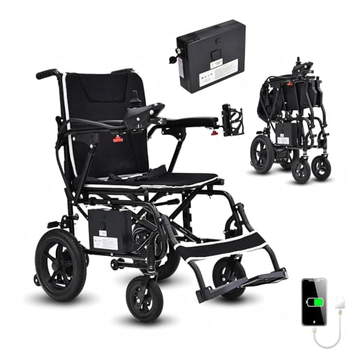 Image of Zerberus Electric Wheelchair, Foldable Electric Wheelchair for Adults, Lightweight 36 LBS Power Wheelchair with 12-Mile Range, 264 LBS Capacity, All Terrain Motorized Mobility Chair for Seniors