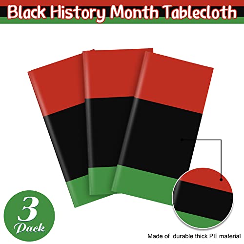 Tatuo 3 Pieces Juneteenth Table Clothes Black History Month Table Cloth Tri Colored Plastic Tablecloth Disposable African Table Cover Red Black And Green Party Dining Kitchen Decoration Supplies #TOP3