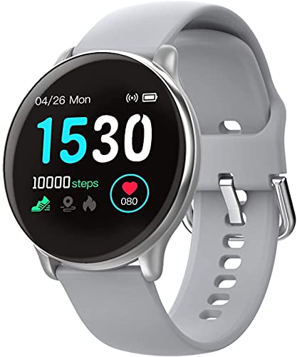 Relógio Inteligente, com Monitor Cardíaco, Sono, Pressão e Sangue, para iOS e Android - Cinza