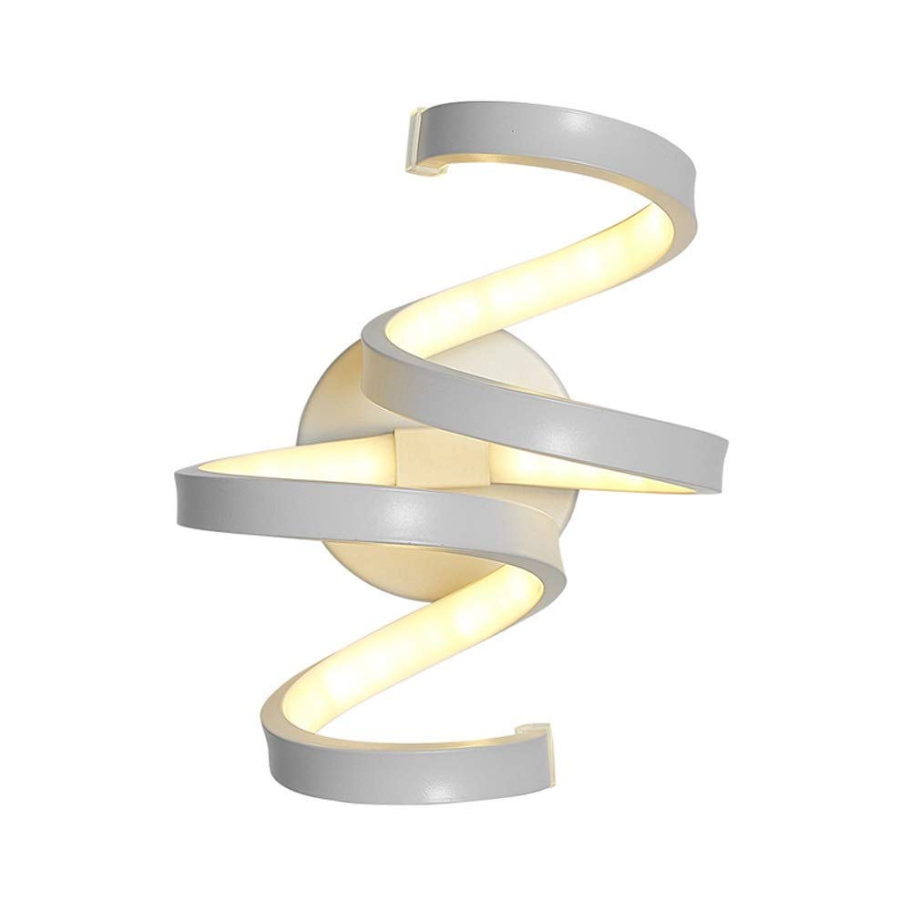 Simple Spiral Wall Light Single Head Hardware S-wall Sconce LED Restaurant Bedroom Staircase Corridor Bedside Living Room Art Decoration Reading Wall Lamp (Color : 2 pack)