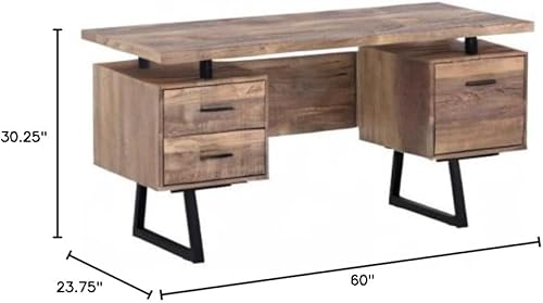 Miniatura 26 de Monarch Specialties Escritorio de oficina de metal plateado con aspecto recuperado, color gris pardo oscuro, 60 pulgadas Gris topo oscuro,Aspecto de